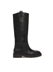 Nokwol Kozaki Jose Czarny. Czarne kozaki damskie Nokwol, ze skóry, bez obcasa, na płaskiej podeszwie. Za 1,079.00 zł.