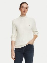Calvin Klein Jeans Sweter LV047H304G Kremowy Regular Fit. Białe swetry klasyczne damskie Calvin Klein Jeans, s, z bawełny, bez kołnierzyka. Za 409.99 zł.