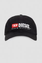DIESEL Czarna czapka z daszkiem CORRY-DIV-WASH. Czarne czapki męskie Diesel, bez wzorów. W wyprzedaży za 269.99 zł.