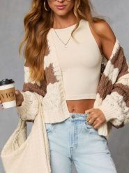 Milan Kiss Kardigan w kolorze kremowo-brązowym rozmiar: M. Brązowe kardigany damskie Milan Kiss, m, bez wzorów, z bawełny. Za 165.99 zł.