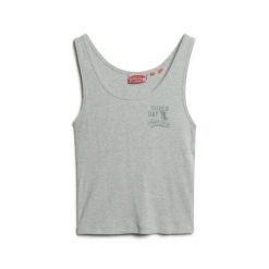 Damski prążkowany tank top Superdry Athletic Essential. Szare topy sportowe damskie Superdry., s, bez wzorów, z koronki, bez ramiączek. Za 134.35 zł.