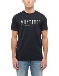 Męski T-Shirt Mustang Style Austin Jet Black 1016480 4188. Czarne t-shirty męskie Mustang, m, bez wzorów, bez kołnierzyka. Za 69.99 zł.