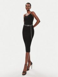 MICHAEL Michael Kors Sukienka dzianinowa MS381MK33D Czarny Slim Fit. Czarne sukienki damskie MICHAEL Michael Kors, s, bez wzorów, z dzianiny, bez kołnierzyka, bez ramiączek. Za 899.99 zł.