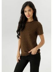 Aniston Koszulka w kolorze karmelowo-czarnym rozmiar: 42. Brązowe bluzki damskie Aniston, bez wzorów, bez kołnierzyka, bez ramiączek. Za 69.75 zł.