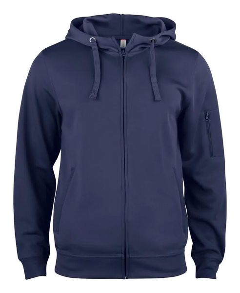 Clique Bluza z kapturem Basic Active Full Zip - 100% poliester, dark navy. Niebieskie bluzy z kapturem męskie CLIQUE, s, z poliesteru. Za 202.91 zł.