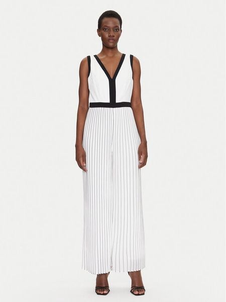 Morgan Kombinezon 251-PLISMA Biały Regular Fit. Białe kombinezony damskie Morgan, bez wzorów, z syntetyku, bez kołnierzyka, bez ramiączek. Za 309.99 zł.