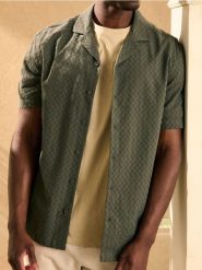 Bawełniana koszula - zielony. Zielone koszule męskie Sinsay, l, bez wzorów, z bawełny, bez kołnierzyka, bez ramiączek. Za 59.99 zł.