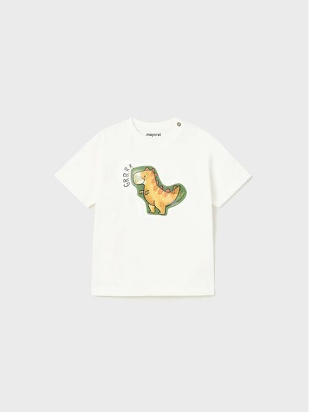 Mayoral T-Shirt 1028 Biały Regular Fit. Białe t-shirty chłopięce Mayoral, bez wzorów, z bawełny, bez ramiączek. Za 69.99 zł.