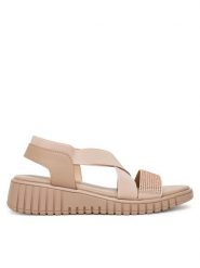 Clara Barson Sandały R24AW02800 Beżowy. Brązowe sandały damskie Clara Barson, bez wzorów, z materiału, bez obcasa, na płaskiej podeszwie. Za 79.99 zł.