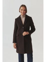 TATUUM Wełniany płaszcz "Sakowia" w kolorze ciemnobrązowym rozmiar: 42. Brązowe płaszcze damskie Tatuum, bez wzorów, z wełny. Za 478.62 zł.