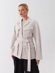 Calvin Klein Płaszcz przejściowy K20K205882 Écru Regular Fit. Płaszcze damskie CALVIN KLEIN, bez wzorów, z syntetyku. Za 1,899.00 zł.