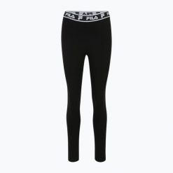Legginsy damskie FILA Luzzi. Czarne legginsy damskie Fila, s, bez wzorów, z bawełny. Za 129.99 zł.