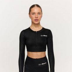 Top sportowy Prime Black marki Donna. Czarne topy sportowe damskie GYMBEAM, l, bez wzorów, z elastanu, bez ramiączek. Za 109.90 zł.