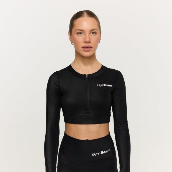 Top sportowy Prime Black marki Donna. Czarne topy sportowe damskie GYMBEAM, l, bez wzorów, z elastanu, bez ramiączek. Za 109.90 zł.