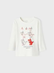 NAME IT Bluzka 13212872 Biały Regular Fit. Białe t-shirty chłopięce Name it, bez wzorów, z bawełny, bez ramiączek. Za 39.99 zł.