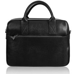 Torba męska skórzana Tizano TM06 czarna. Czarne torby męskie na ramię TIZANO, bez wzorów, z jeansu, na ramię. Za 455.99 zł.