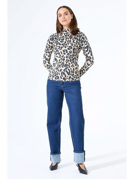 Garcia Koszulka w kolorze czarno-beżowym rozmiar: M. Brązowe bluzki damskie Garcia, m, bez wzorów, z bawełny, bez kołnierzyka, bez ramiączek. Za 56.53 zł.