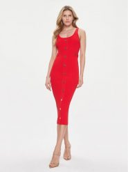 MICHAEL Michael Kors Sukienka dzianinowa MR4822C33D Czerwony Slim Fit. Czerwone sukienki damskie MICHAEL Michael Kors, xl, bez wzorów, z dzianiny, bez kołnierzyka, bez ramiączek. Za 2,709.00 zł.