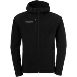 Kurtka softshell Uhlsport Essential. Czarne kurtki damskie UHLSPORT, xl, bez wzorów, z materiału, bez kaptura. Za 342.03 zł.
