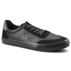 Czarne Trampki Big Star Męskie Modne Buty. Czarne trampki i tenisówki męskie Big Star, z aplikacjami, ze skóry ekologicznej, bez zapięcia. Za 109.00 zł.