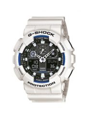 G-Shock Zegarek GA-100B-7AER Biały. Białe zegarki męskie G-Shock. Za 449.99 zł.