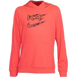 Bluza z kapturem Nike Dri-FIT Kylian Mbappé 128–134. Czerwone bluzy sportowe damskie Nike, bez wzorów, z poliesteru, bez ramiączek, z kapturem. Za 237.99 zł.