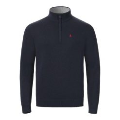 Sweter 1/4 zip Musto Original. Niebieskie swetry męskie Musto, s, bez wzorów, bez kołnierzyka. Za 416.00 zł.