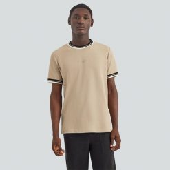T-shirt męski Nautica Seaton. Brązowe t-shirty męskie Nautica, m, bez wzorów, z bawełny, bez kołnierzyka. Za 199.00 zł.