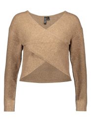 Pieces Sweter w kolorze karmelowym rozmiar: L. Brązowe swetry klasyczne damskie Pieces, l, bez kołnierzyka. Za 79.03 zł.
