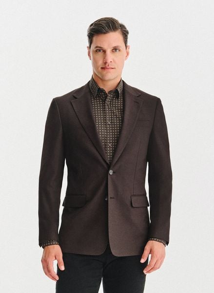 PAKO LORENTE – Brązowa marynarka męska. Brązowe marynarki męskie Pako Lorente, bez wzorów, z elastanu. Za 399.99 zł.