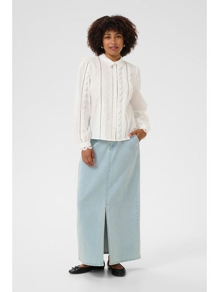 Kaffe Koszula w kolorze białym rozmiar: 42. Białe koszule damskie Kaffe, bez wzorów, z bawełny, bez kołnierzyka, bez ramiączek. Za 145.26 zł.