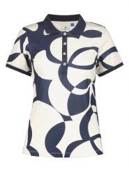 LUHTA Koszulka polo "Alajoki" w kolorze granatowym rozmiar: XL. Niebieskie bluzki damskie Luhta, xl, bez wzorów, bez kołnierzyka, bez ramiączek. Za 96.60 zł.