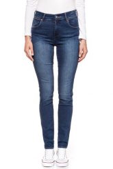 WRANGLER JESS DAMSKIE SPODNIE JEANSOWE W22GX134D. Niebieskie spodnie materiałowe damskie Wrangler, bez wzorów, z jeansu, z podwyższonym stanem. Za 189.99 zł.