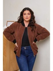 Curvy Lady Kurtka w kolorze brązowym rozmiar: 44/46. Brązowe kurtki damskie Curvy Lady, bez wzorów, bez kaptura. Za 210.95 zł.