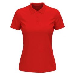 Damska Koszulka Polo Lux. Czerwone bluzki damskie Stedman, bez wzorów, bez kołnierzyka, bez ramiączek. Za 78.99 zł.
