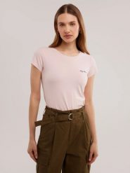 Koszulka damska z niewielkim logo różowa Irsera 600. Czerwone t-shirty damskie Big Star, l, bez wzorów, z bawełny, bez kołnierzyka. W wyprzedaży za 69.99 zł.