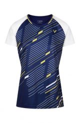 Koszulka sportowa damska VICTOR T-44100 B r. XS. Niebieskie bluzki sportowe damskie VICTOR, l, z materiału, bez kołnierzyka, bez ramiączek. Za 129.99 zł.