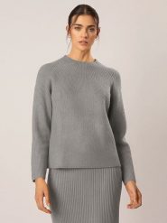 APART Sweter w kolorze szarym rozmiar: 40/42. Szare swetry klasyczne damskie Apart, z kaszmiru, bez kołnierzyka. Za 213.69 zł.