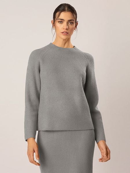 APART Sweter w kolorze szarym rozmiar: 40/42. Szare swetry klasyczne damskie Apart, z kaszmiru, bez kołnierzyka. Za 213.69 zł.