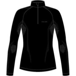 Damski podkoszulek z długim rękawem Falke Wool-Tech. Czarne bielizna termoaktywna damska Falke, bez wzorów. Za 576.00 zł.