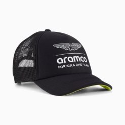Czapka z daszkiem unisex Puma AMF1 czarna 02694101. Czarne czapki z daszkiem damskie Puma, z aplikacjami. Za 119.13 zł.