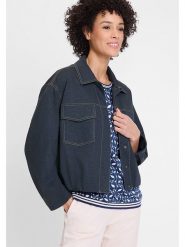 Olsen Koszula dżinsowa w kolorze granatowym rozmiar: 36. Niebieskie koszule damskie Olsen, bez wzorów, bez kołnierzyka, bez ramiączek. Za 165.99 zł.