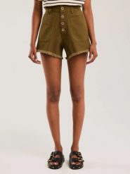 Szorty damskie z surowym wykoŅczeniem khaki Gusti 303. Zielone szorty damskie Big Star, bez wzorów, z jeansu, boho. W wyprzedaży za 119.99 zł.