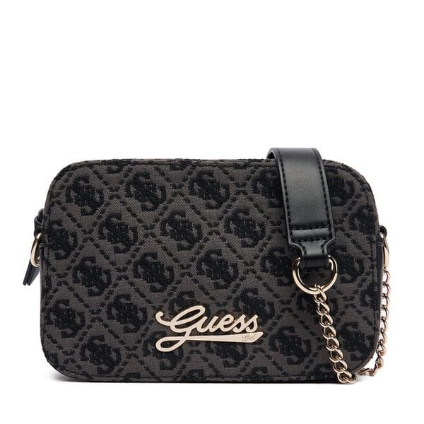 Torebka Guess. Czarne listonoszki damskie Guess, z aplikacjami, bez dodatków. Za 219.99 zł.