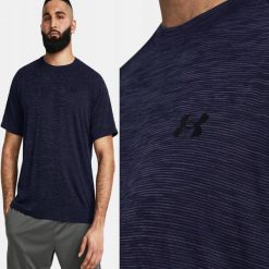 T-Shirt Męski Treningowy Under Armour Koszulka Męska Sportowa. Niebieskie t-shirty męskie Under Armour, m, bez ramiączek, do biegania. W wyprzedaży za 115.05 zł.
