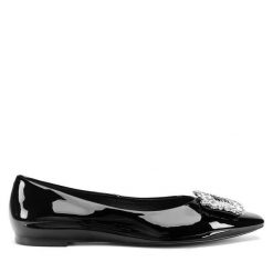 Baleriny Eva Minge. Czarne baleriny damskie Eva Minge, bez wzorów, bez obcasa. Za 399.99 zł.
