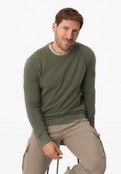 Bawełniany sweter S-LOGAN. Brązowe swetry męskie Volcano, l, bez wzorów, z bawełny, bez kołnierzyka. Za 149.99 zł.