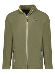 Geographical Norway Kurtka polarowa "Tugim" w kolorze khaki rozmiar: XXL. Brązowe kurtki męskie Geographical Norway, xxl, z aplikacjami, z materiału, bez kaptura. Za 92.42 zł.
