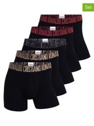 CR7 Bokserki (5 par) w kolorze czarnym rozmiar: S. Czarne bokserki męskie CR7, bez wzorów. Za 108.99 zł.