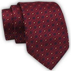 Krawat Alties (7 cm) - Wzór Geometryczny, Odcienie Czerwieni. Czerwone krawaty i muchy męskie Alties, bez wzorów, z tkaniny, eleganckie. Za 49.00 zł.